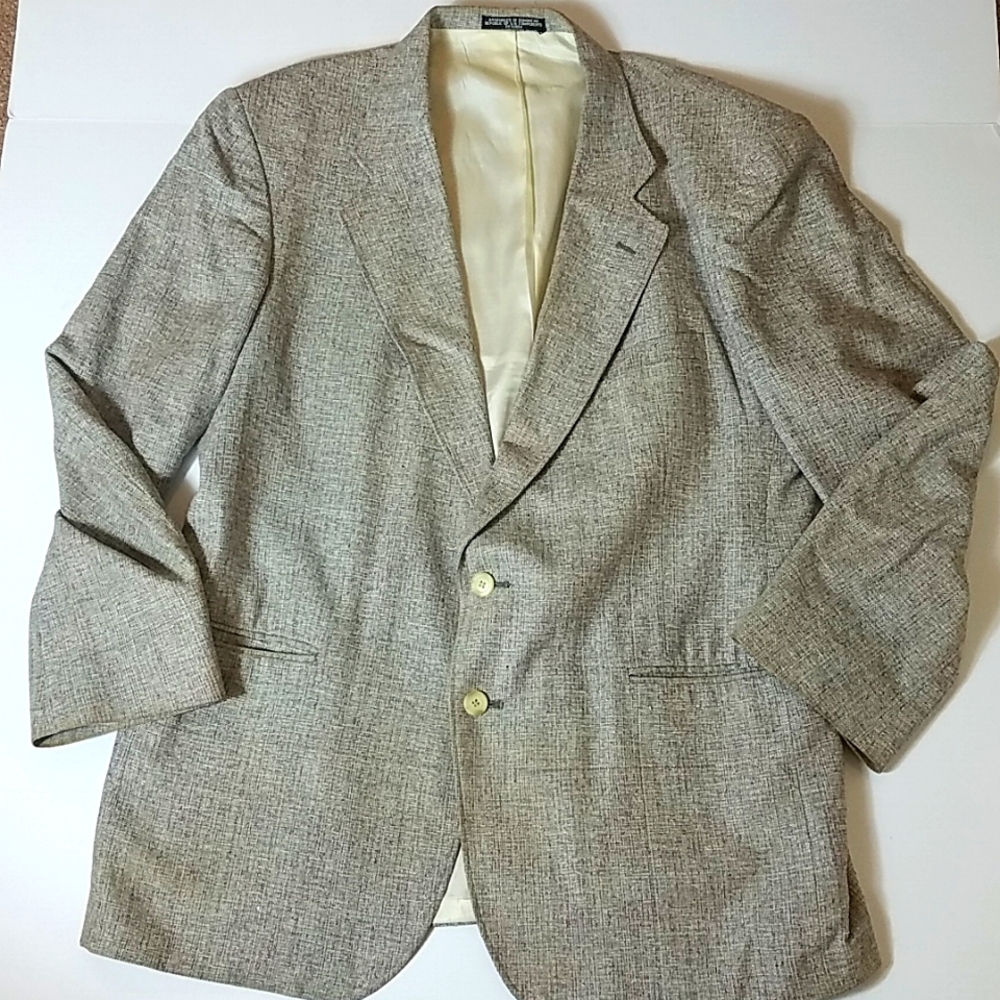 Mens red and light gray silk yarn blazer size 46 regular
